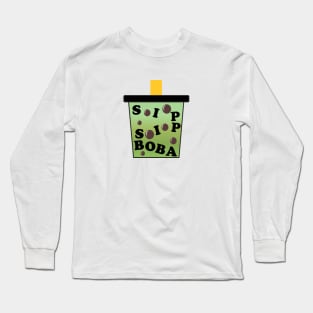 Sip Sip Boba Matcha Green Tea Long Sleeve T-Shirt